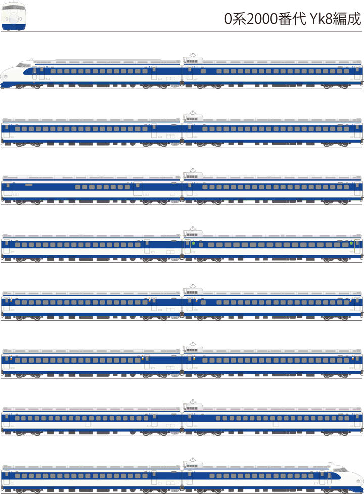 0系新幹線 編成イラスト